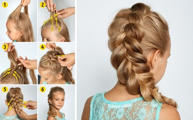Как сделать косички девочке на длинные волосы с резинками, нитками