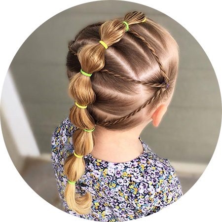 Косичка из хвостиков с резинками пошагово с фото