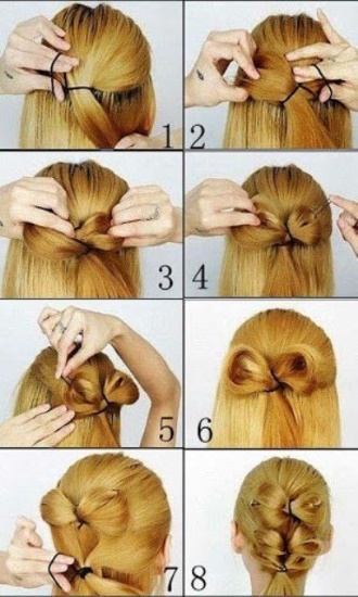 Косичка из хвостиков с резинками пошагово с фото