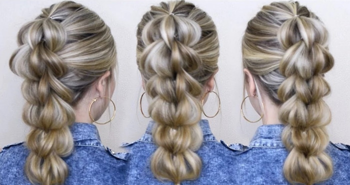 Косички с резинками: фото пошагово