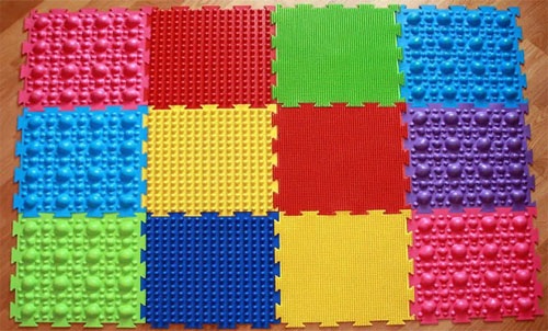 Массажный коврик для ног детей. Ортопедический для стоп, пазл, резиновый, Орто, Сима Ленд, с камнями, от плоскостопия