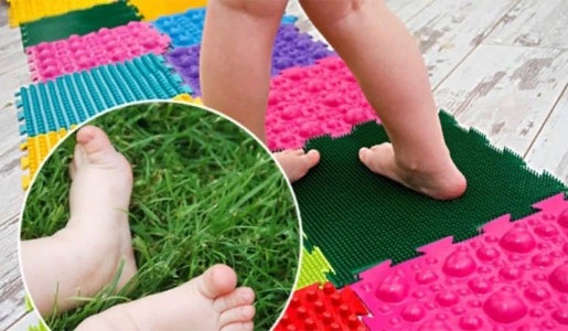 Массажный коврик для ног детей. Ортопедический для стоп, пазл, резиновый, Орто, Сима Ленд, с камнями, от плоскостопия