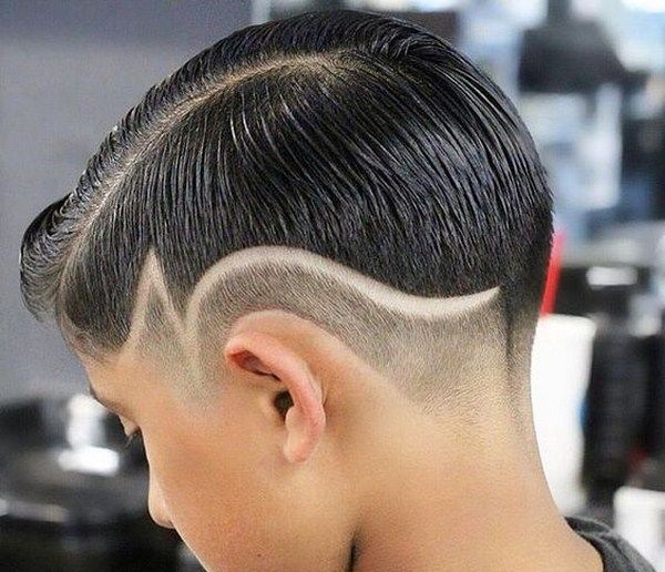 Молния на голове у мальчиков. Фото, как состричь машинкой