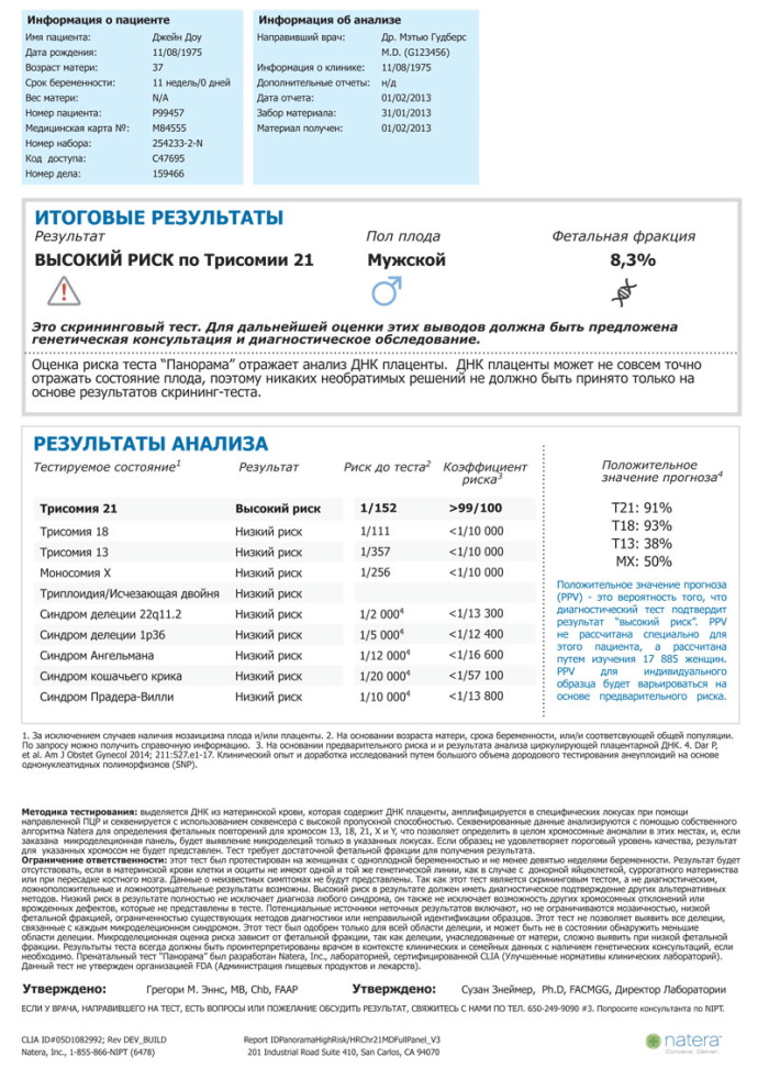 Неинвазивный пренатальный тест ДНК. Цена, где сделать