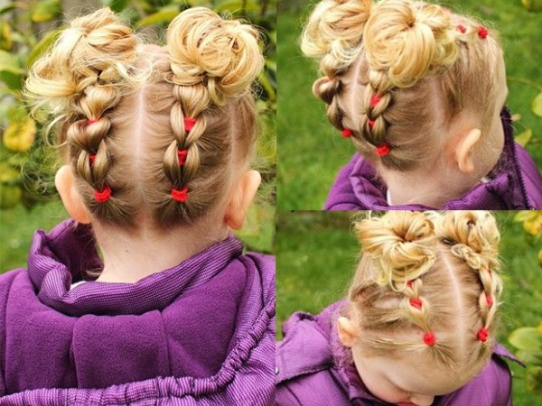 Прически с резиночками для девочек детские на длинные, средние волосы. Фото, видео, как сделать в домашних условиях