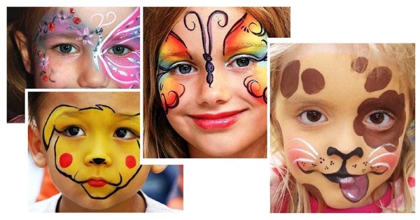Рисунки на лице для девочек. Как сделать красками, гуашью, легкие и красивые, простые для игр