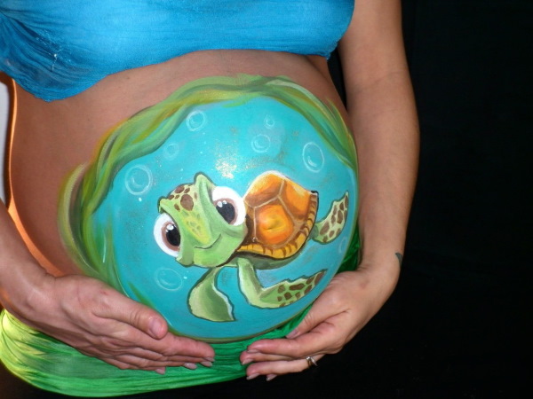 Рисунки на животе у беременных прикольные, простые, для мальчиков, девочек