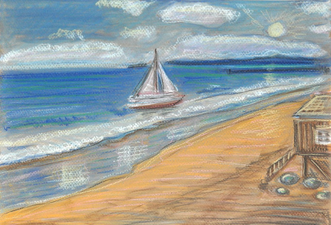 Рисунок "Черное море и его берега". Мастер класс для детей