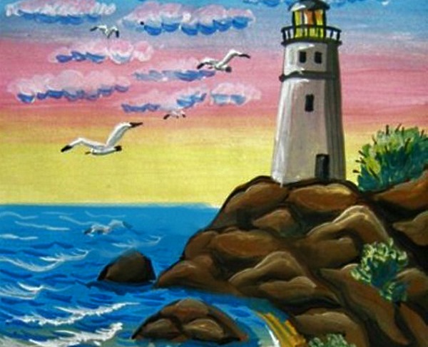 Рисунок "Черное море и его берега". Мастер класс для детей