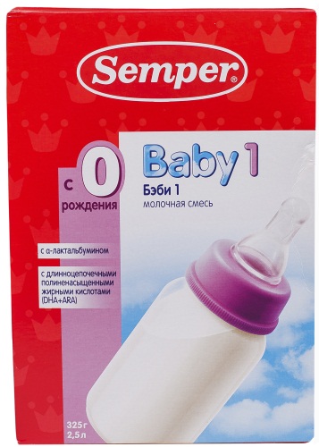 Semper (Семпер) питание детское для новорожденных. Ассортимент, виды смеси, состав, цена
