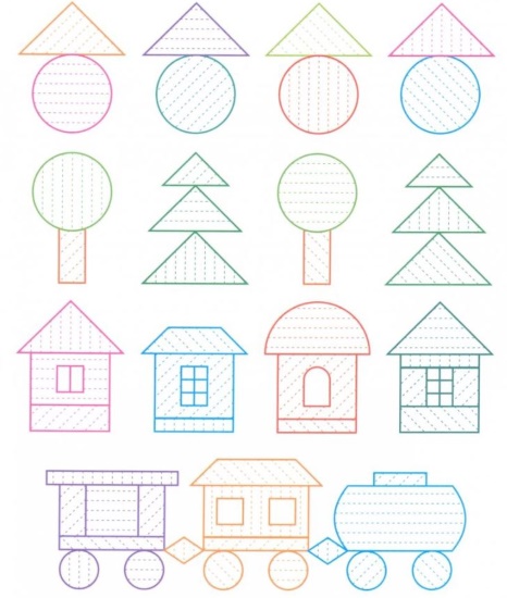 Штриховка для детей 3-4 лет. Картинки для распечатки