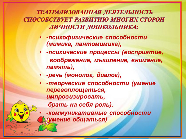 Театрализованная деятельность в средней группе. Картотека, цели по ФГОС