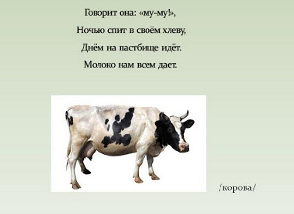 Загадки про корову для детей
