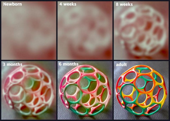 Зрение у новорожденных по месяцам, в первые дни. Таблица, описание, норма